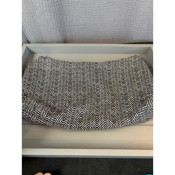 Thirty-One Skirt Purse Cover – Black & White Chevron w/ Red Monogram “MLB" - Picture 2 of 2